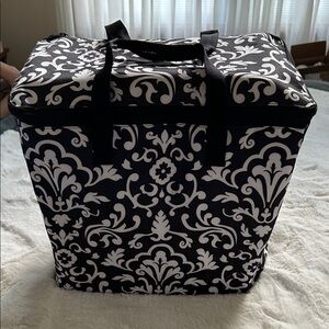 Thirty-One Black and White Floral Tote